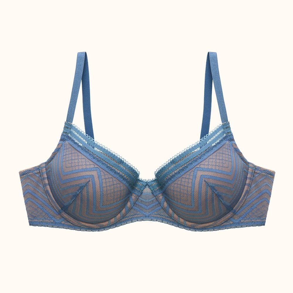 ThirdLove Graphic Mesh Demi Bra Size 34Fazure / 34F